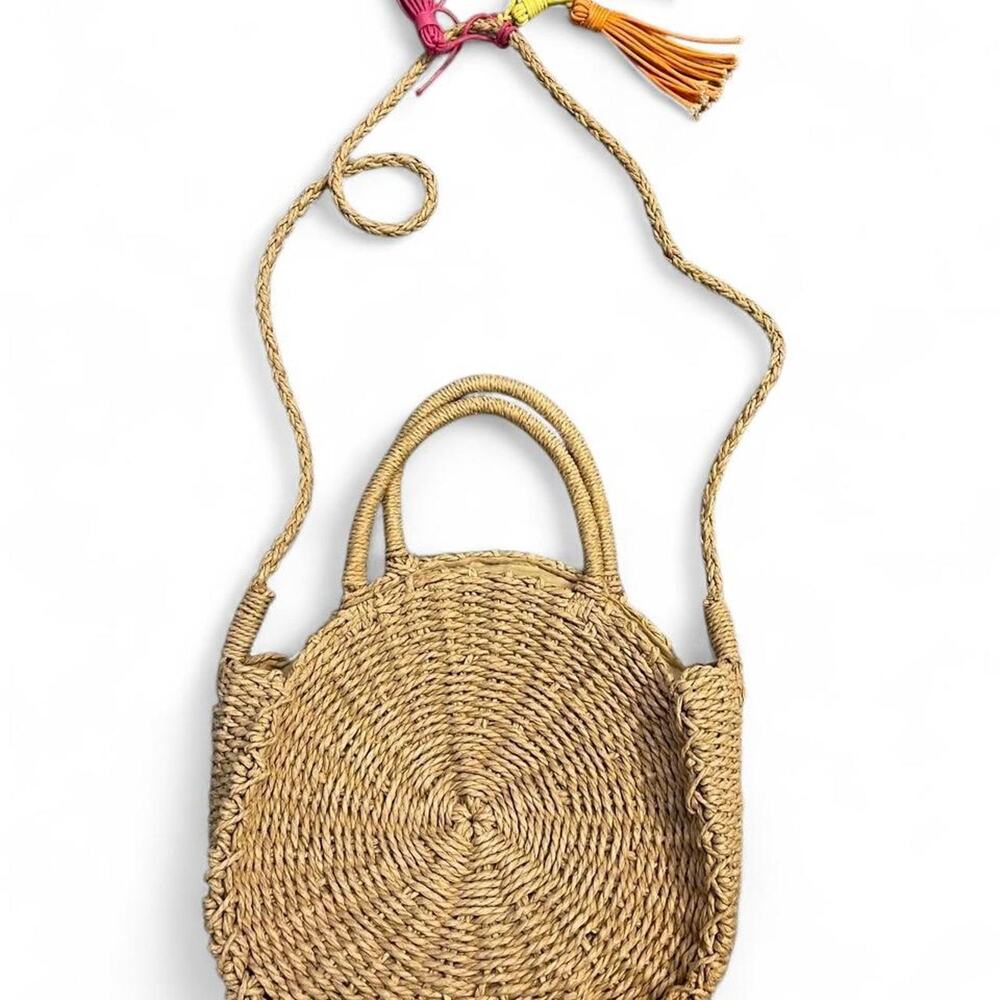 Beach bag round straw bag